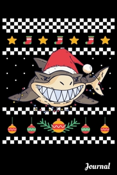 Journal: 110 Blank Lined Pages - 6" x 9" Notebook With Funny Christmas Shark Santa Hat Print On The Cover