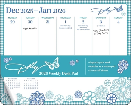 Home Dolly Parton 2026 Weekly Desk Pad Calendar Book