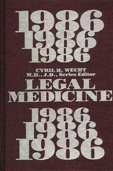 Hardcover Legal Medicine 1986 Book