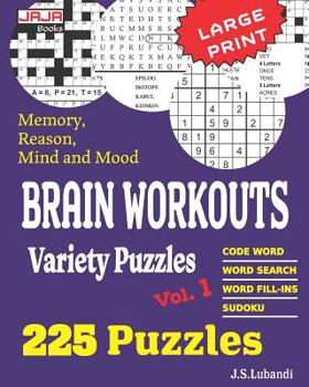 Paperback Brain Workouts Variety Puzzles [Large Print] Book
