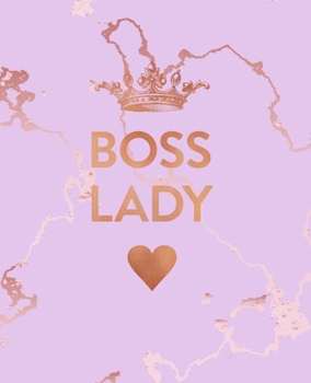 Boss Lady: Inspirational Quote Notebook, Beautiful Pink Marble and Rose Gold | 7.5 x 9.25, 120 College Ruled Pages