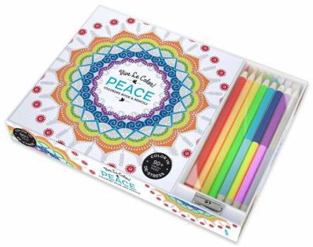 Paperback Vive Le Color! Peace (Adult Coloring Book and Pencils): Color Therapy Kit [With Pens/Pencils] Book