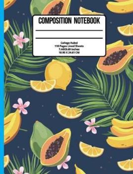 Composition Notebook College Ruled: Flower 100 Pages