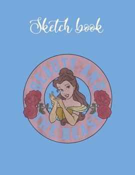 Paperback Composition Book: Disney Beauty And The Beast Circle Belle With Roses Lovely Composition Notes Notebook for Work Marble Size College Rul Book