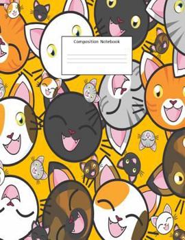 Paperback Composition Notebook: Cats Pattern: Wide Ruled: 100 Pages: 8.5 X 11 Book