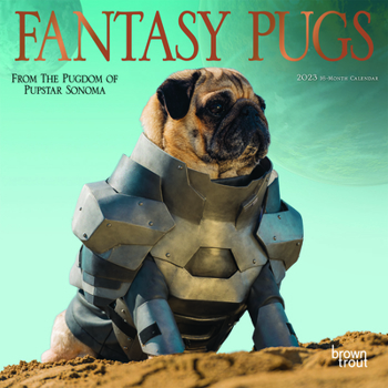 Calendar Fantasy Pugs 2023 Mini 7x7 Foil Book