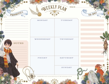 Paperback Harry Potter: Floral Fantasy Weekly Planner Notepad Book