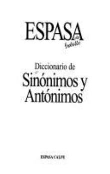 Paperback Diccionario De Sinonimos Y Antonimos (Espansa De Bolsillo Series) Book
