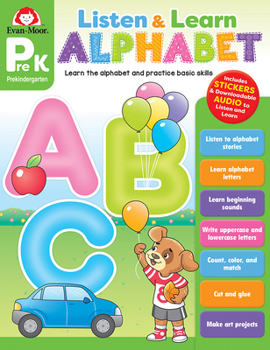 Paperback Alphabet, Prek Workbook: Listen and Learn Audio Workbook, Phonemic Awareness and Phonics Book