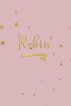Paperback Robin: Personalized Journal to Write In - Rose Gold Line Journal Book
