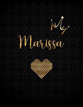 Paperback Marissa: Personalized Lined Black Journal with Inspirational Quotes Book