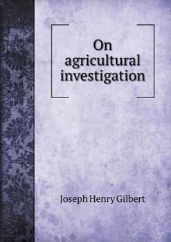 Paperback On agricultural investigation Book