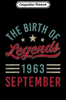 Composition Notebook: Vintage The Birth Of Legends 1963 September Virgo Libra Journal/Notebook Blank Lined Ruled 6x9 100 Pages