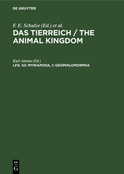 Hardcover Myriapoda, 1: Geophilomorpha [German] Book