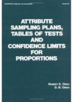 Hardcover Attribute Sampling Plans, Tables of Tests and Confidence Limits for Proportions Book