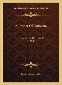 A Primer of Criticism