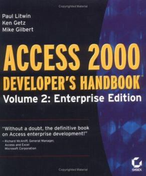 Paperback Access 2000 Developer's Handbook [With *] Book