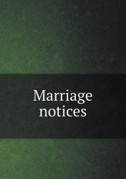 Paperback Marriage notices Book