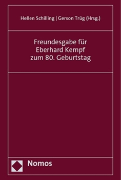 Hardcover Freundesgabe Fur Eberhard Kempf Zum 80. Geburtstag [German] Book