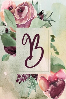 Paperback B: Wine Green Floral 6"x9" Lined Notebook Book