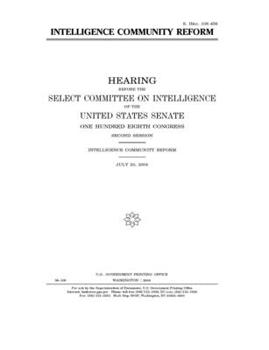 Paperback Intelligence community reform Book