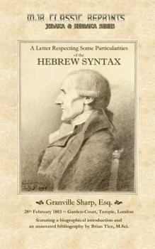 Paperback A Letter Respecting Some Particularities of the Hebrew Syntax Book