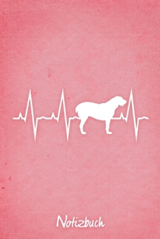 Notizbuch: Rosanes liniertes Alabai Herzschlag Hunde Notizheft ca DIN A5 weiß liniert 110 Seiten (German Edition)