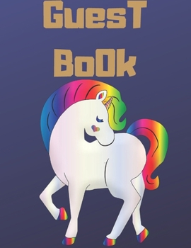Guest Book unicorn: color unicornCover, Rustic Guest book For Wedding, for baby shower,for graduation,for birthday party,for house warming,for ... lover ,cute unicorn,celebration party