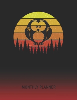 Monthly Planner: Cartoon Owl | 2 Year Planning for Jan 2020 to Dec 2021 | Retro Vintage Sunset Cover | January 20 - December 21 | Planning Organizer ... | Plan Days, Set Goals & Get Stuff Done