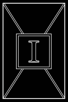 I: Personalized Dot Grid Bullet BUJO Notebook Journal Modern Sleek Black White Minimalist Initial Monogram Letter I - Many Usage Handy Travel Size For Boys MenTeens