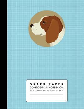 Graph Paper Composition Notebook: Beagle - Quad Ruled 5 Squares Per Inch for Math & Science (5 x 5 Grid Comp Books - Dog Blue)