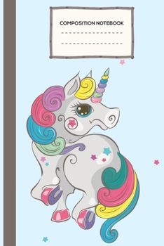 Composition Notebook: Cute Composition Wide Ruled unicorn book For Children,Cute unicorn book Journal For Girl