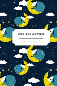Cute Sleep Sheep Theme Wide Ruled Line Paper