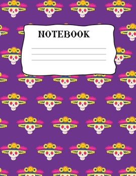 Paperback Sugar Skulls Purple Notebook Book