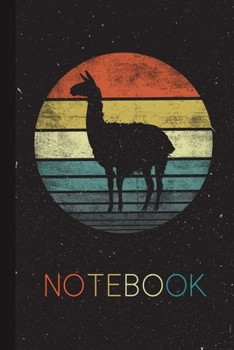 Paperback Notebook: Llama Lover Gifts Funny Retro Vintage Zoo Animal Silhouette Lined Blank Lined Notebook for Women Men Kids Great Presen Book