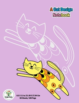 Paperback A Cat Design Notebook: Notebook size 8.5x11 in. for cat lovers & the girls who like cats to handwriting and Have a cute cat on background. Book