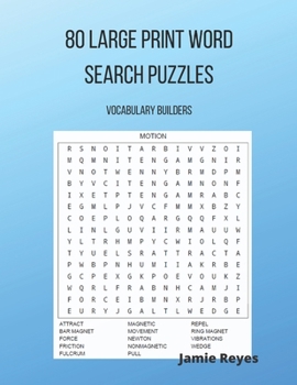 Paperback 80 Large Print Word Search Puzzles: Vocabulary Builders Book