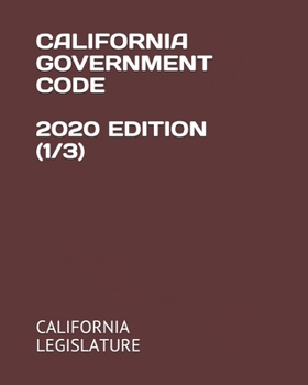 Paperback California Government Code 2020 Edition (1/3) Book
