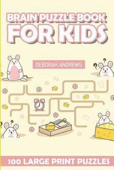 Paperback Brain Puzzle Book For Kids: Star Battle Puzzles - 100 Large Print Puzzles Book