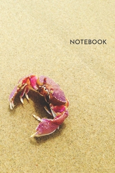 Crustacean Notebook: Golden Sand Blank Lined Blush Notes Journal 6x9 Inches 100 Pages Sea Notebook