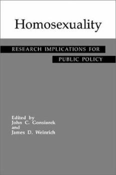 Paperback Homosexuality: Research Implications for Public Policy Book