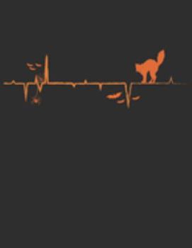 Halloween Cat: Cute Halloween Cat Heartbeat Lined White Paper Journal / Notebook Gift Idea for Kids & Teens