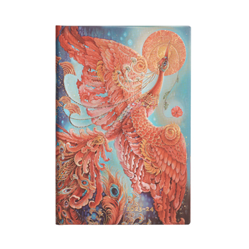 Calendar Paperblanks 2024 Firebird Birds of Happiness 18-Month Mini Horiztonal Elastic Band Closure 208 Pg 80 GSM Book