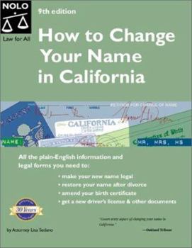 Paperback How to Change Your Name in California Book