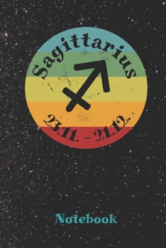 Paperback Zodiac Sign Sagittarius Retro Notebook: Astrology Journal, Horoscope Notepad, Diary, 120 Pages, blanc Dot Grid, 6" x 9" Book