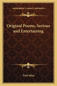 Paperback Original Poems, Serious and Entertaining Book