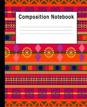 Composition Notebook: Aztec Orange Colorful Blank Lined College Ruled