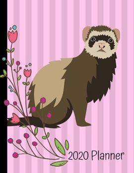 Paperback 2020 Planner: Ferret Pink 2020 Monthly Planner Organizer Undated Calendar And ToDo List Tracker Notebook Book