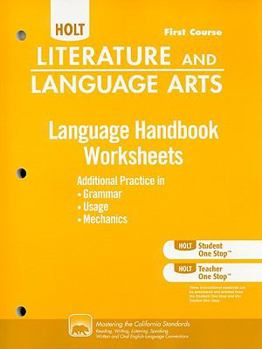 Paperback Holt Literature and Language Arts: Language Handbook Worksheets Grade 7 Book