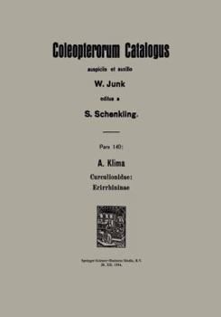 Paperback A. Klima Curculionidae: Erirrhininae Book
